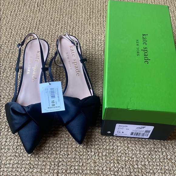 Kate Spade Black Marseille satin lux Classic Heels NWT - Picture 5 of 8